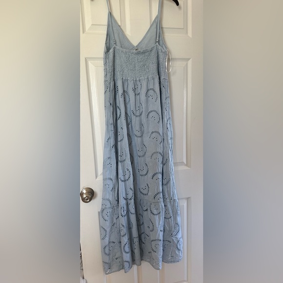 Guess Serafina Eyelet Maxi Dress Blue Size L - Picture 5 of 7